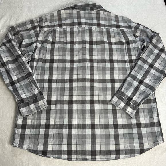 Columbia Men's Pearl Snap Gray Plaid Button Down Shirt Size XL - Picture 2 of 9